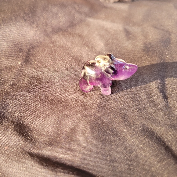 Genuine Amethyst Bear Necklace Pendant. - Picture 5 of 6